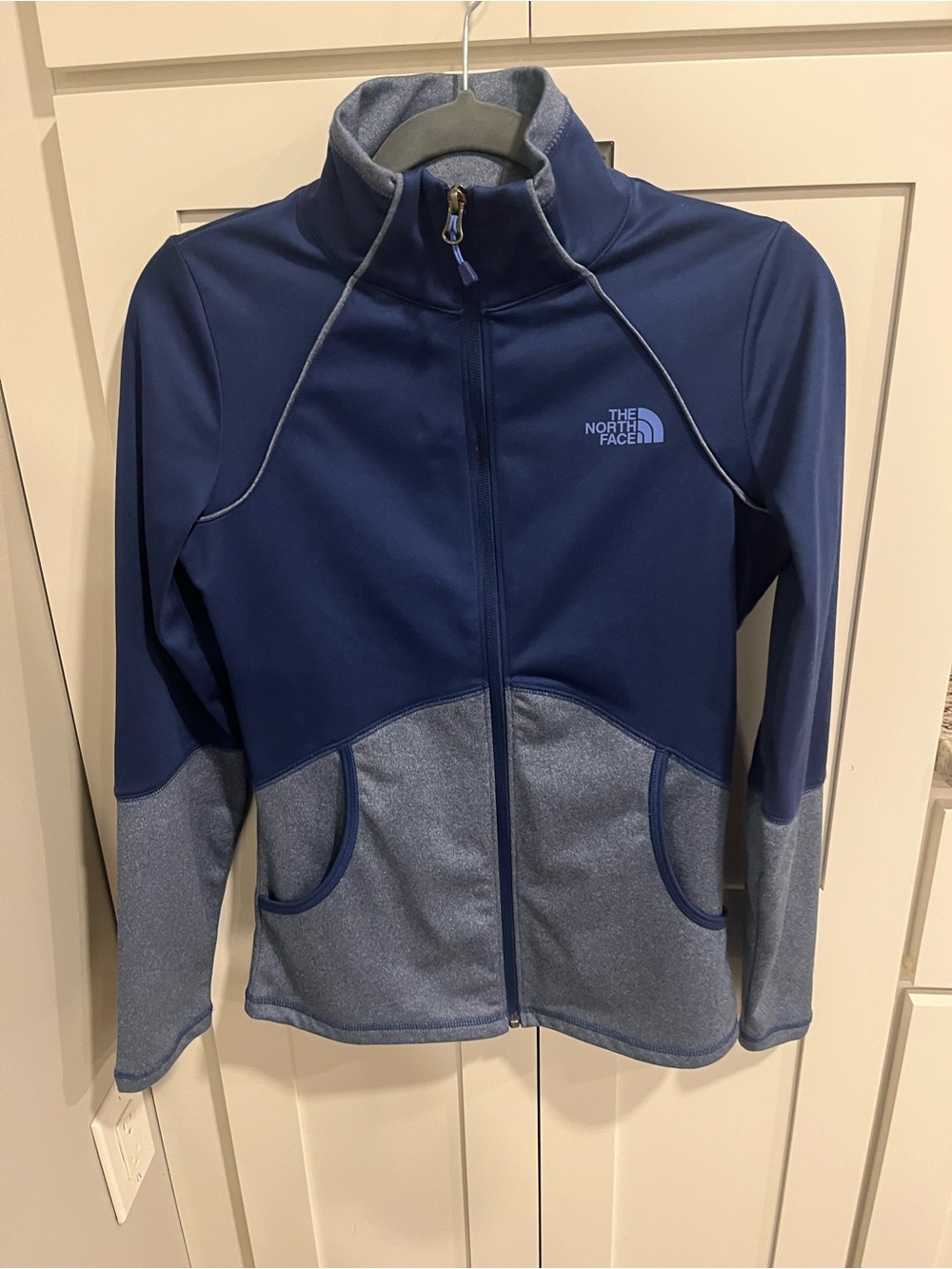 The North Face Navy and Light Blue Heather Full-Zip Jacket